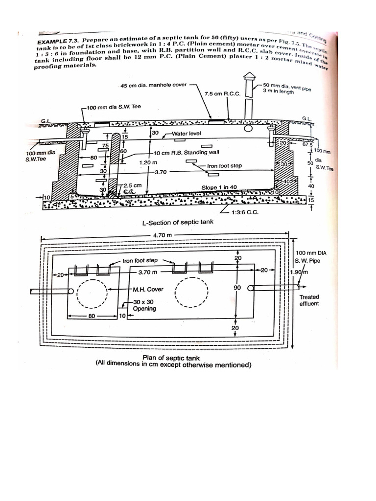 Solved Example of Septic Tank. | PDF | Architectural Design | Architecture