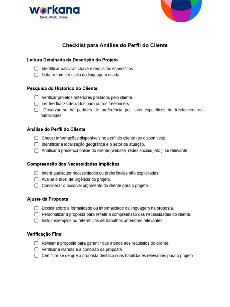 Checklist para Análise Do Perfil Do Cliente | PDF