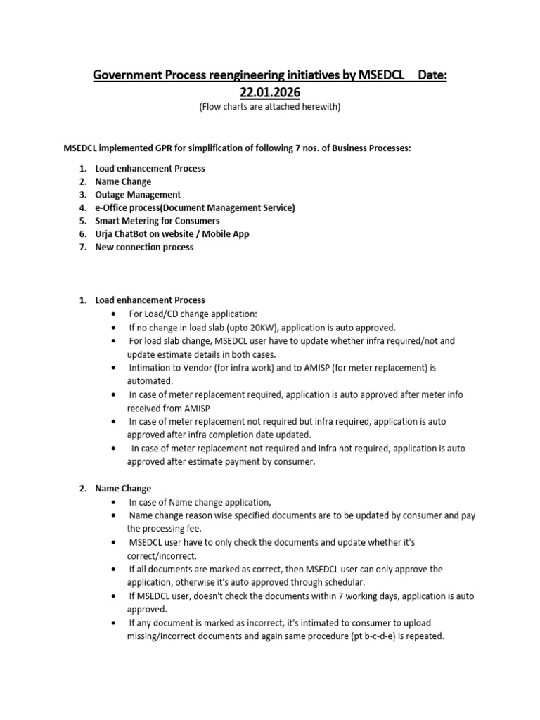 Government Process Reengineering Intiatives by MSEDCL | PDF | Payments ...