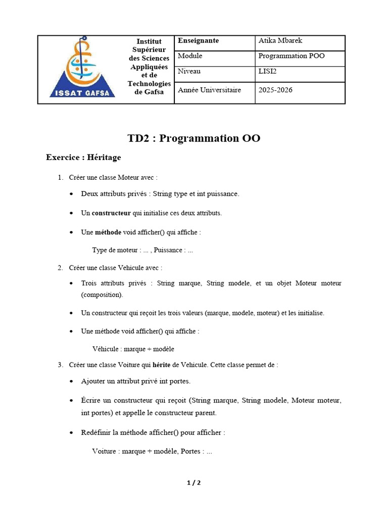 TD2 Java | PDF