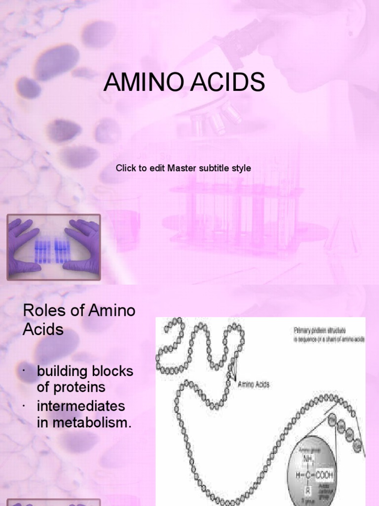 Amino Acids PDF Amino Acid Translation (Biology)