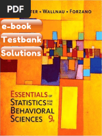 Statistics 9th Edition Robert S. Witte Ebook Testbank Solutions