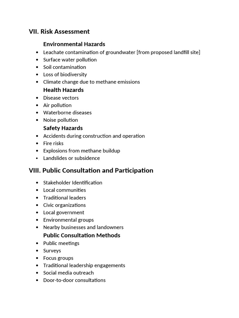 Risk Assessment & Public Consultation and Participation | PDF