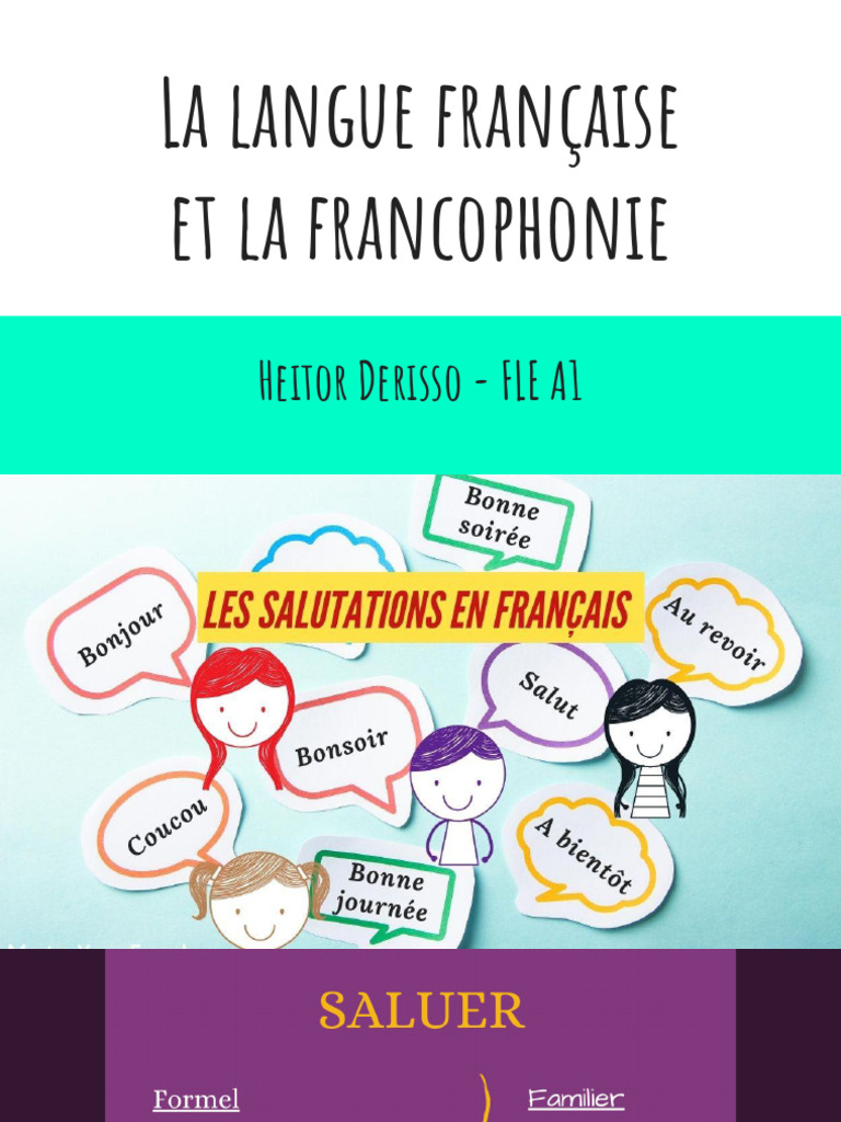 La Langue Française Et La Francophonie: Heitor Derisso - FLE A1 | PDF