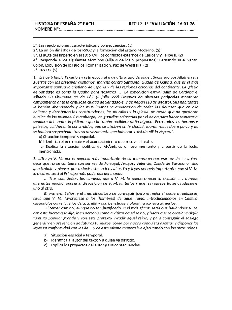 RECUP.1ªEVAL- 16-01-26 | PDF