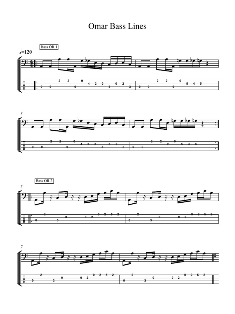 Bass Lines or - Charts | PDF