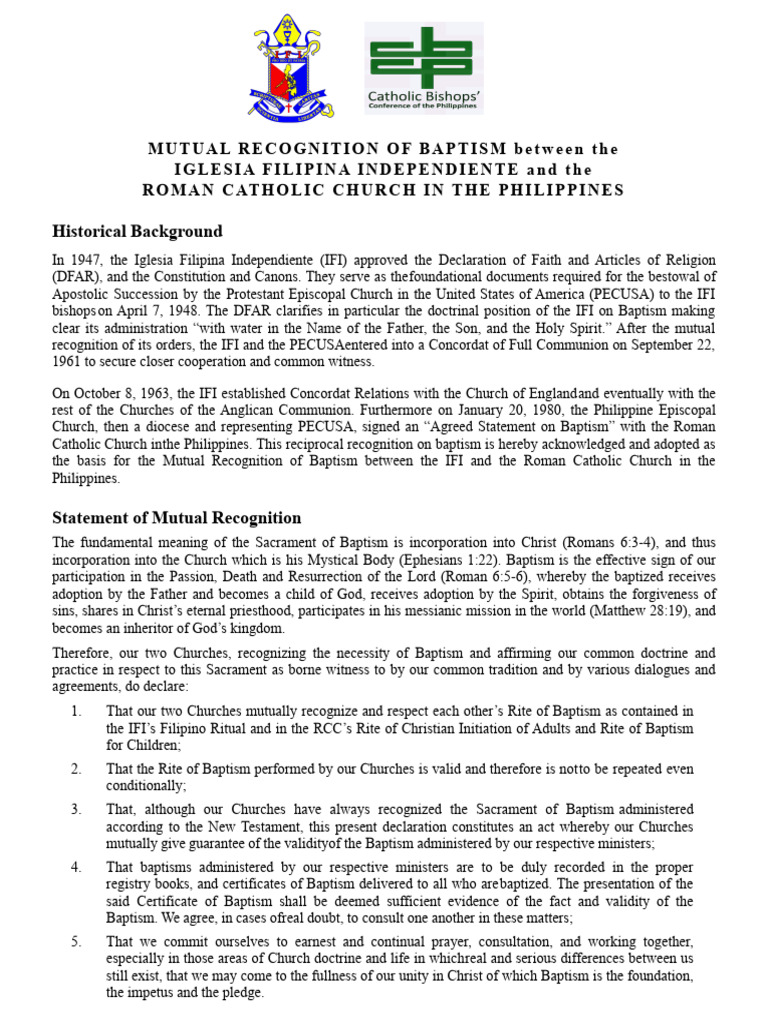3 Signed Ifi-Rcc Mutual Recognition Of-Baptism | PDF | Baptism ...