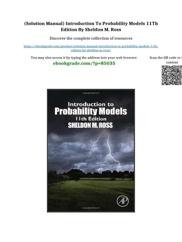 (Solution Manual) Introduction to Probability Models 11th Edition by ...
