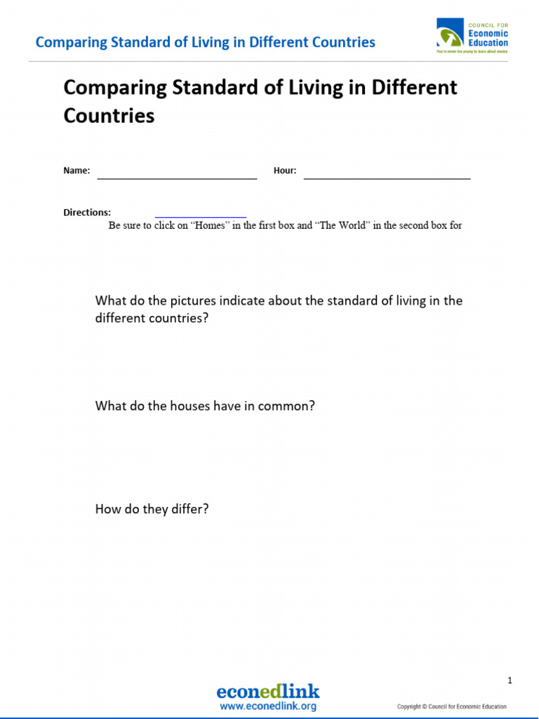 Cristian Benitez Buzame - Comparing Standard of Living in Different ...