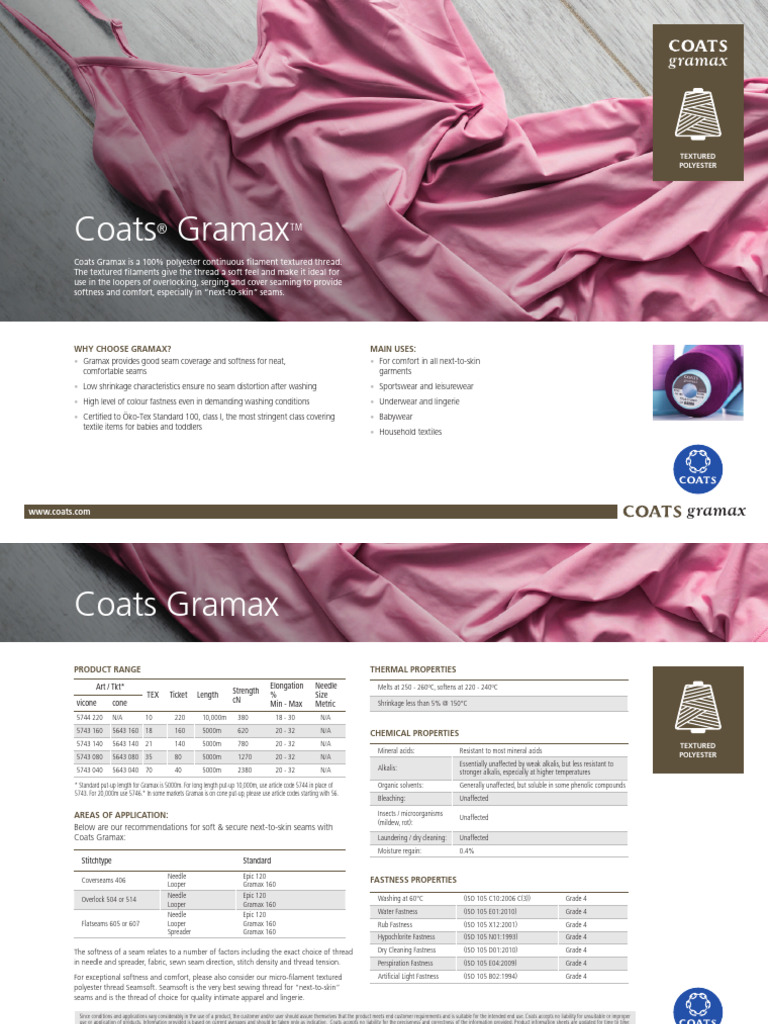 Gramax Product Information | PDF | Materials