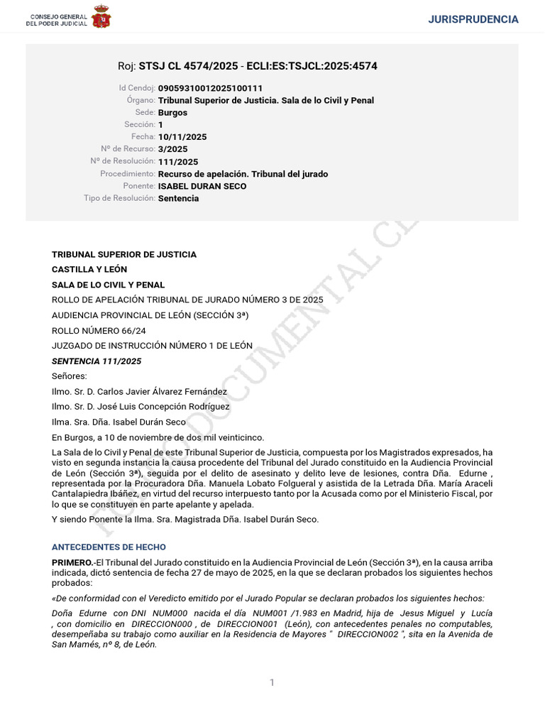 STSJ CL 4574 2025 | PDF | Sentencia (ley) | Caso de ley