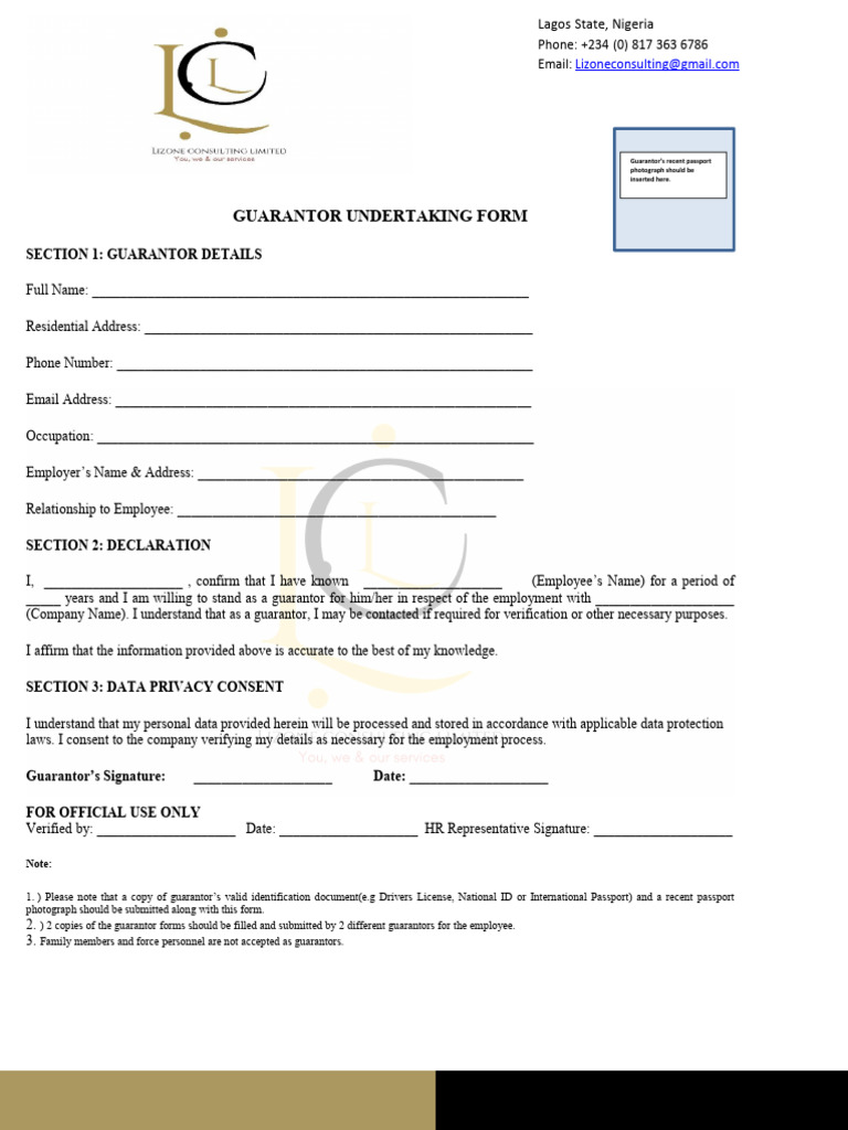 Guarantor Forms | PDF | Identity Document | Access Control