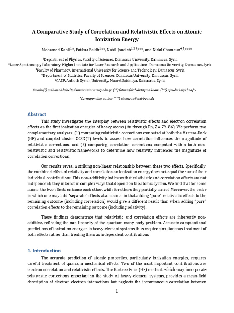 A Comparative Study of Correlation and Relativistic Effects On Atomic ...