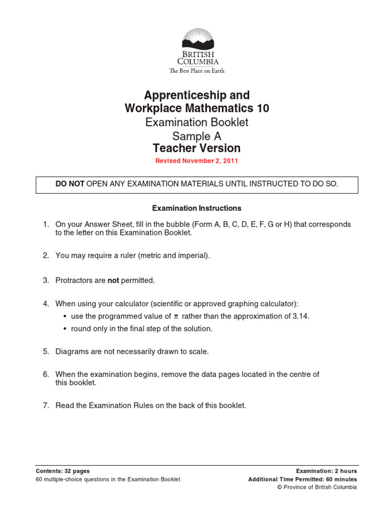 BC Word Problems Teacher A | PDF | Angle