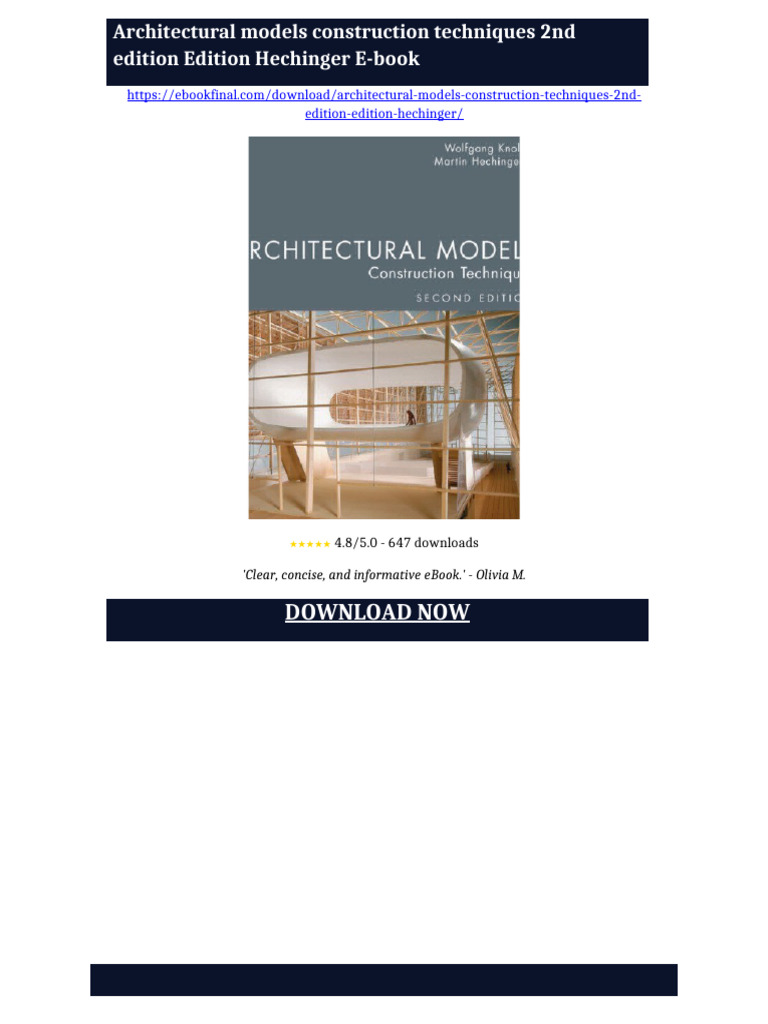 Architectural Models Construction Techniques 2nd Edition Edition ...