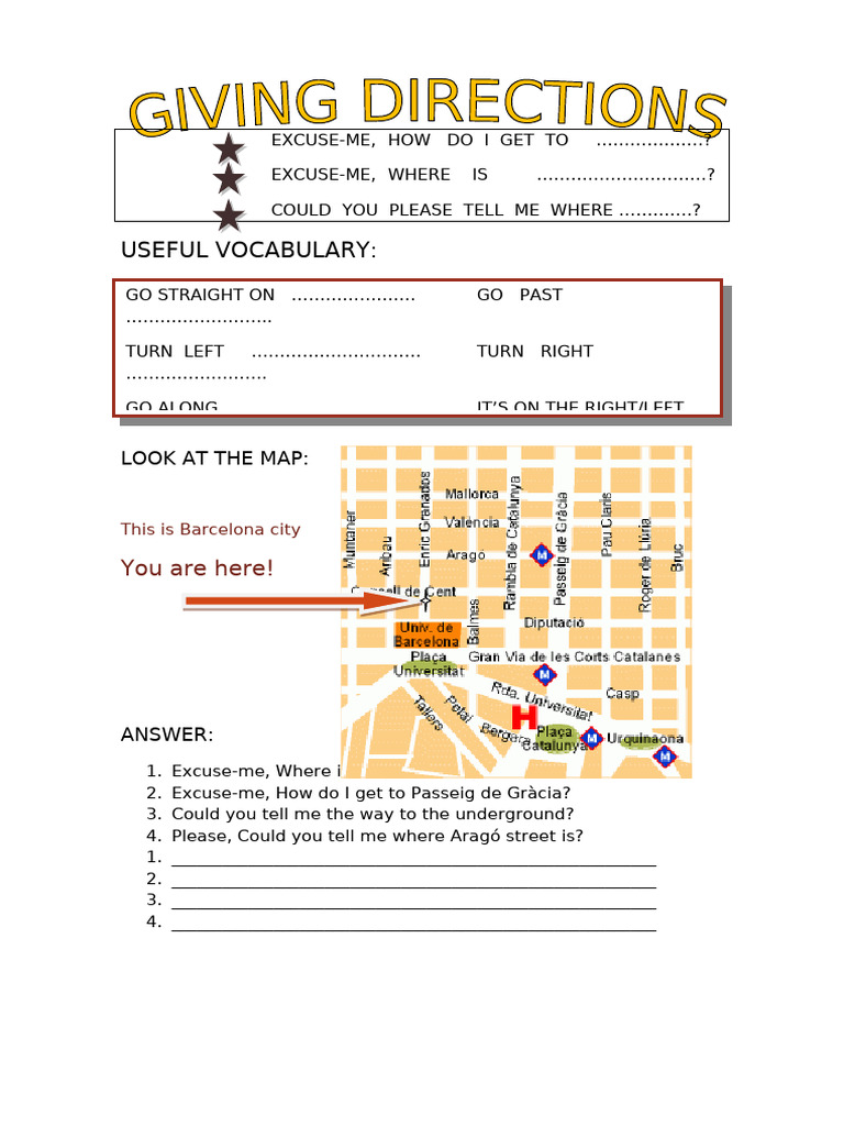 Directions 08 - Worksheet | PDF