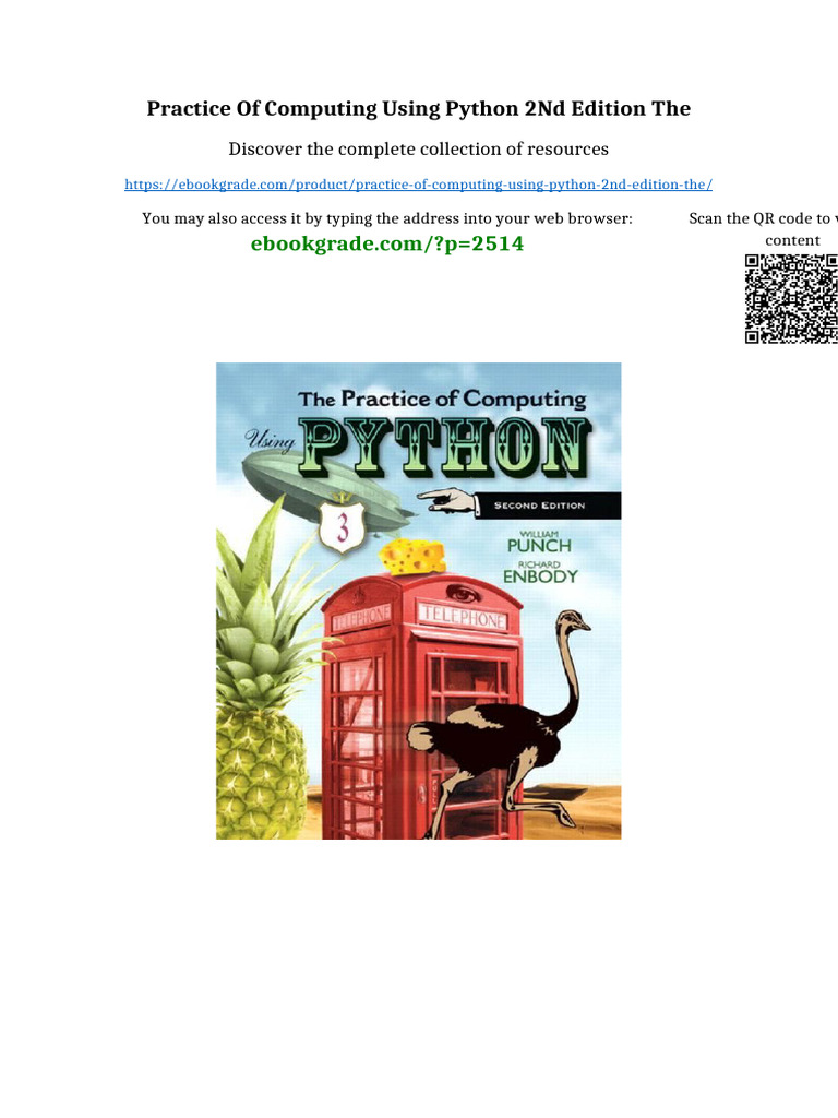 Practice of Computing Using Python 2nd Edition The Available All Format ...