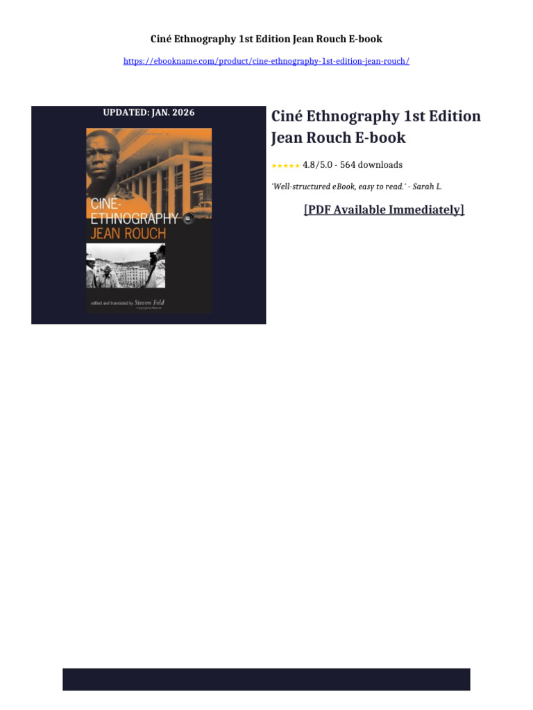 Ciné Ethnography 1st Edition Jean Rouch ebook testbank solutions full ...