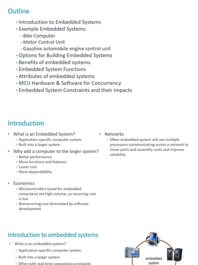 Lecture01 Embedded Systems Design 1 | PDF | Microcontroller | Embedded ...