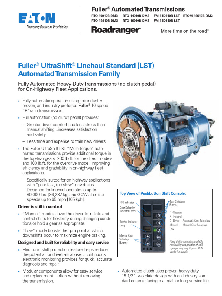 9069 Eaton UltraShift 10 Speed | PDF | Manual Transmission | Automatic ...
