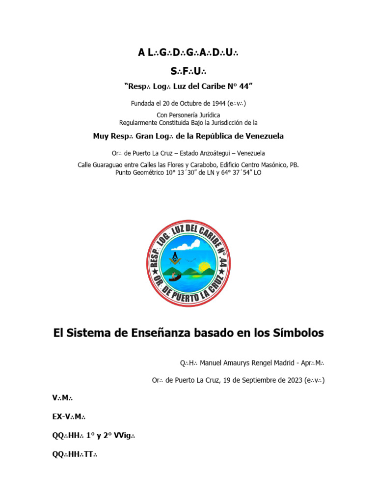 El Sistema de Enseñanza basado en los Simbolos - QH Manuel Rengel | PDF ...