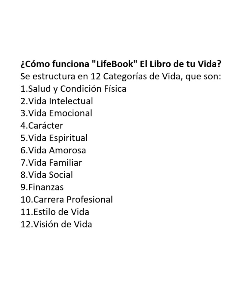 12 Areas Lifebook | PDF