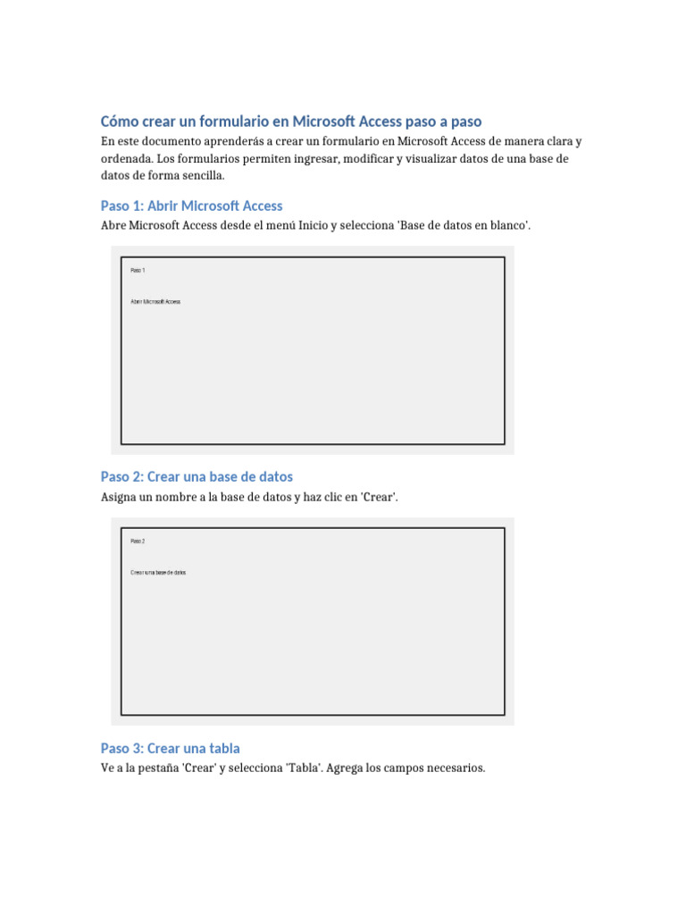 Como Crear Un Formulario en Access | PDF