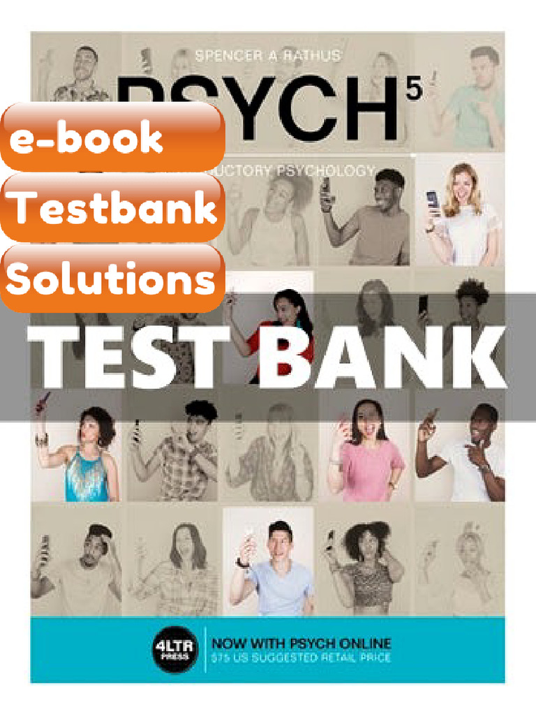 Testbank PSYCH 5 Introductory Psychology 5 Ed Rathus Fast Download ...