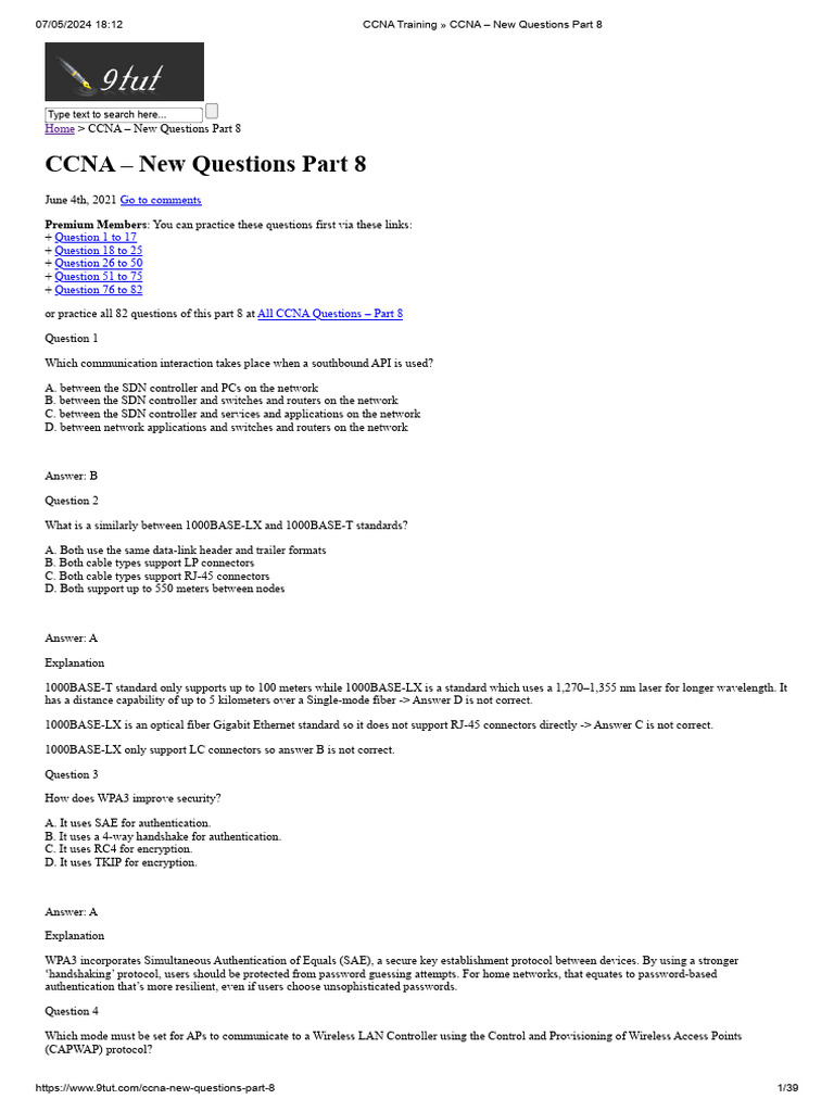CCNA Training CCNA New Questions Part 8 | PDF | Domain Name System ...