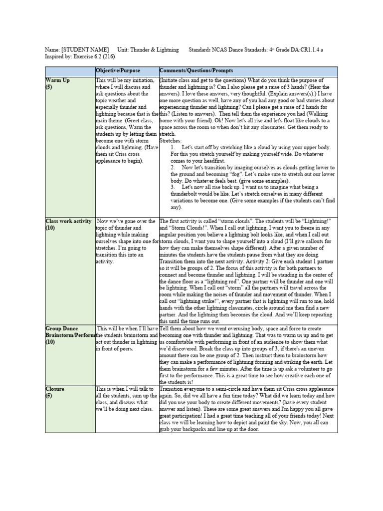 DAN272. LessonPlan - Sample1 | PDF | Lightning | Thunder