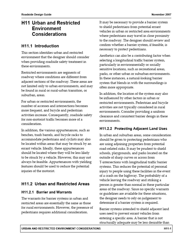 17 Roadsidedesignguide h11 Urban and Restricted Environment ...