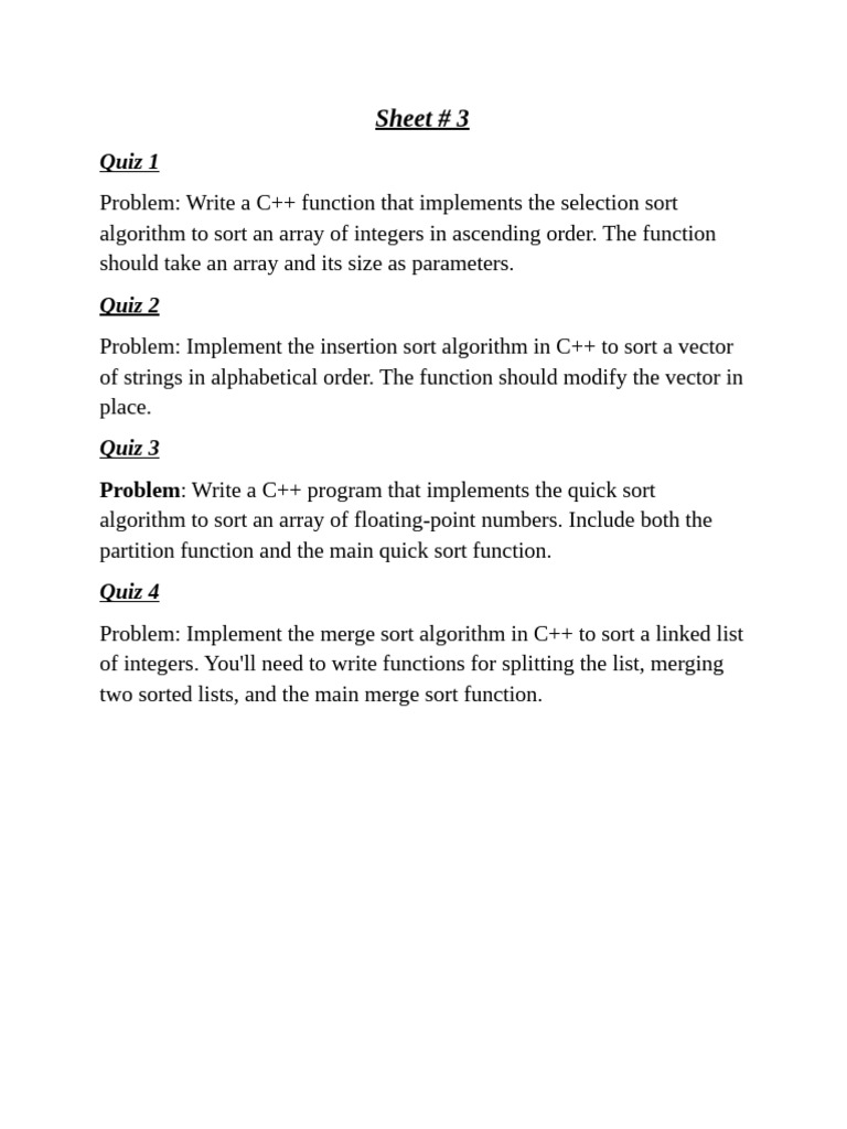 Sheet No 3 | PDF