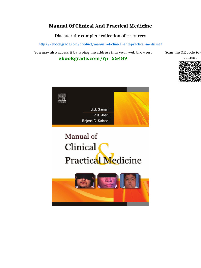 Manual of Clinical and Practical Medicine Available All Format | PDF ...