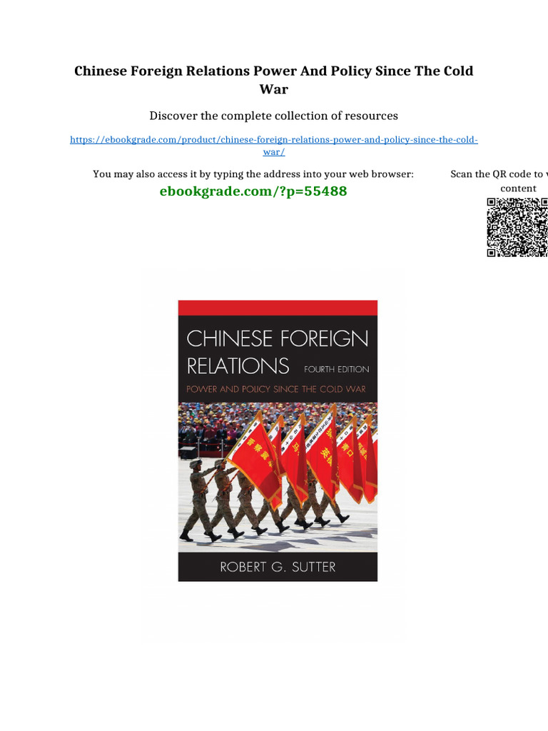 Chinese Foreign Relations Power and Policy Since The Cold War No ...