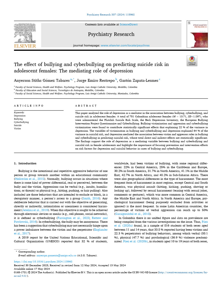 Bullying and Suicide | PDF | Bullying | Cyberbullying