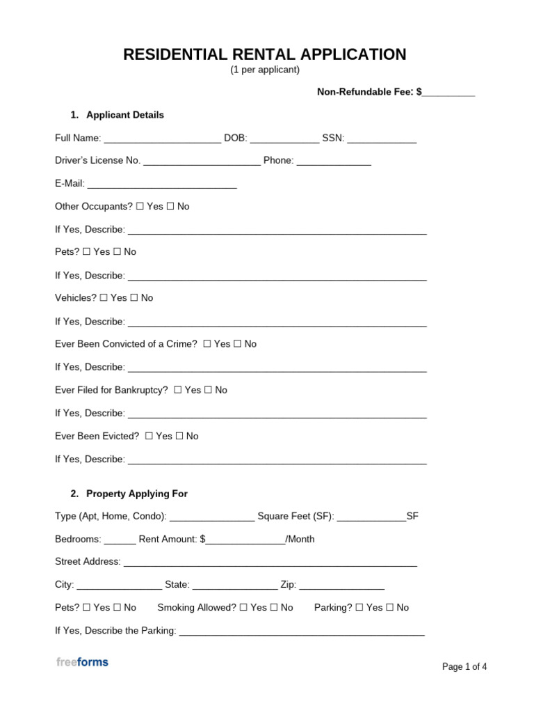 Residential Rental Application | PDF | Visa Inc. | American Express
