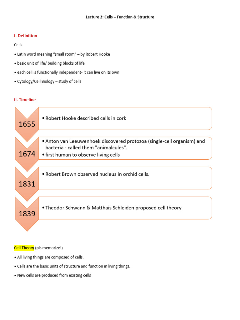 Notes 2. Cells - Structure & Function | PDF | Cell (Biology ...