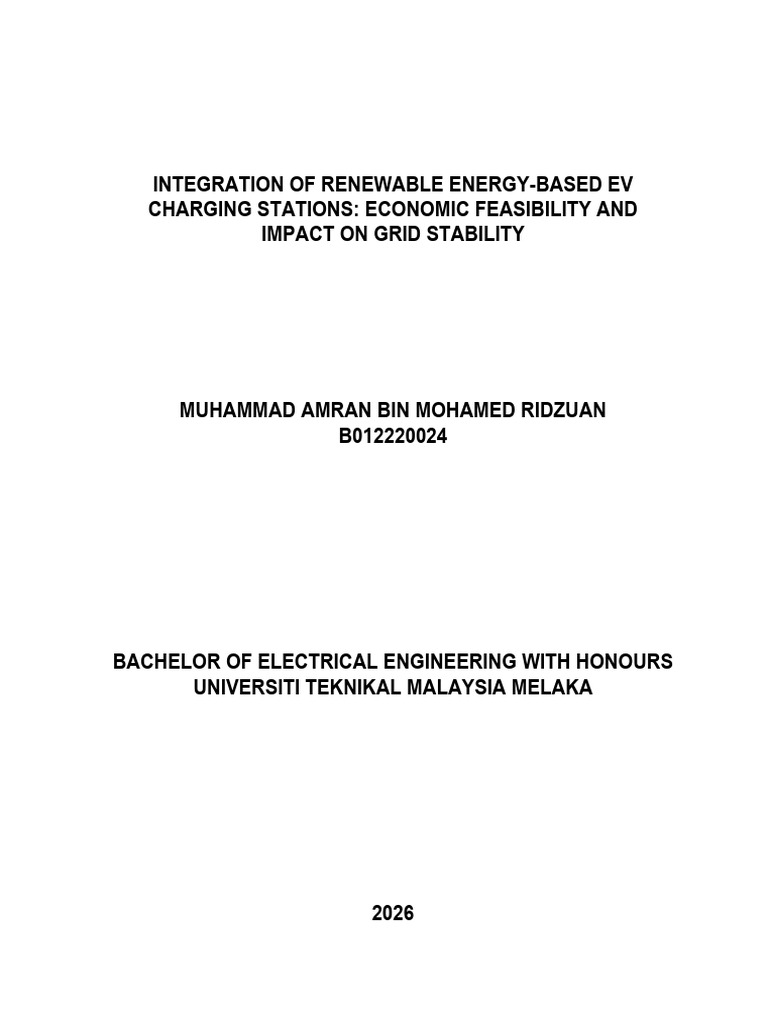 Economic Feasibility and Impact On Grid Stability | PDF | Electrical ...