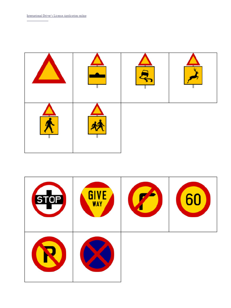 Zimbabwe Road Traffic Signs | PDF