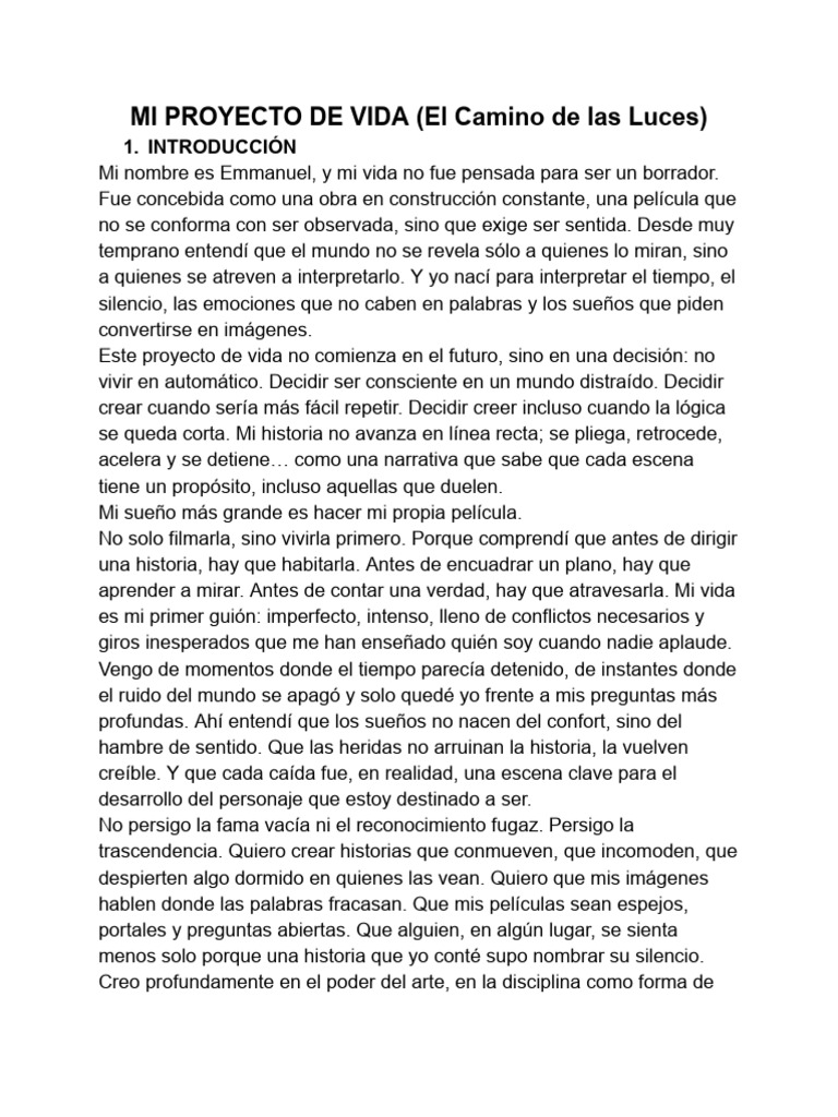 Mi Proyecto de Vida | PDF | Amor | Las emociones