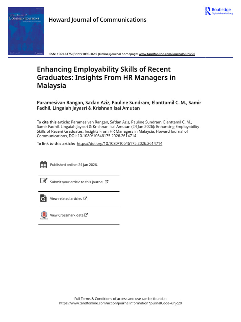Enhancing Employability Skills of Recent Graduates Insights From HR ...
