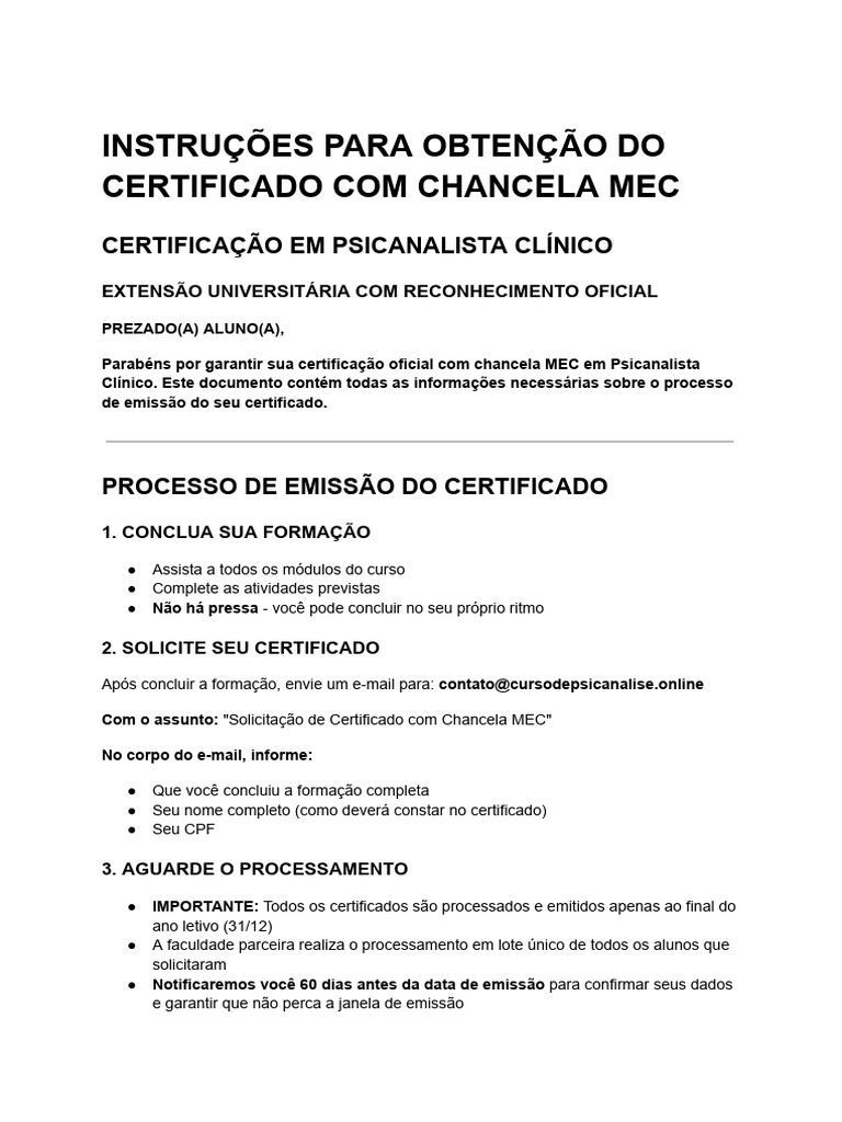 ? Informações Importantes Sobre Sua Certificação Oficial - Unifatec PR ...