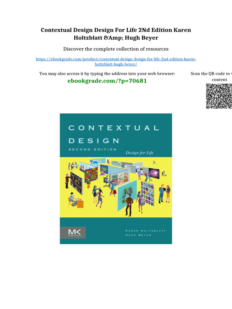 Contextual Design Design for Life 2nd Edition Karen Holtzblatt & Hugh ...