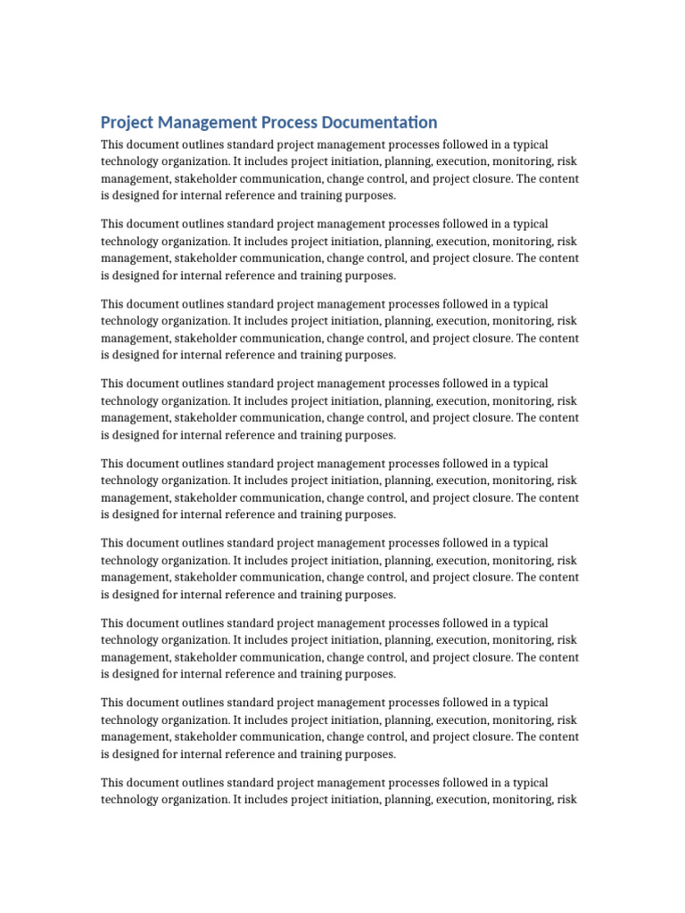 Project Management Process Documentation | PDF | Business | Leadership