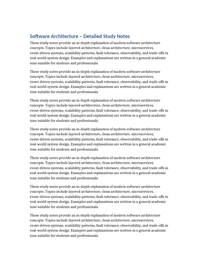 Software Architecture Study Notes | PDF | Software Development ...