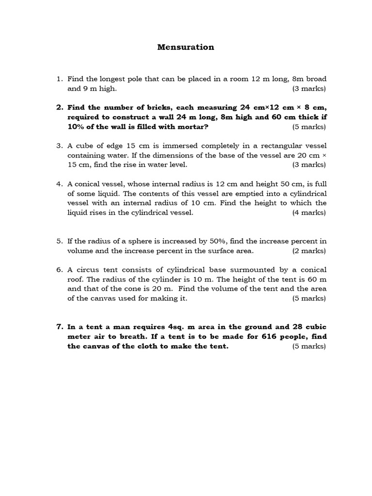 Mensuration | PDF
