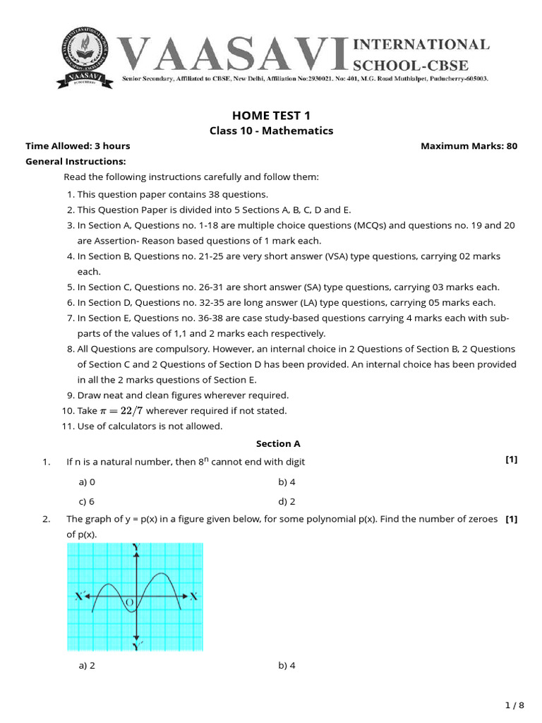 Home Test 1 | PDF | Sphere | Circle