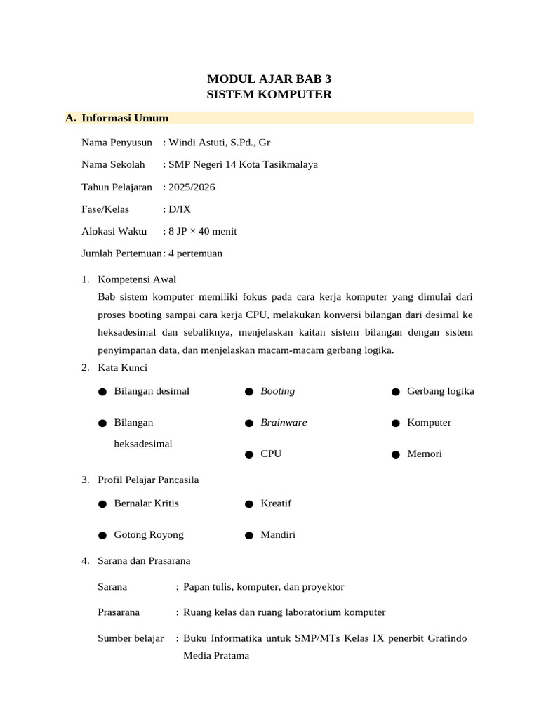 Modul Ajar Bab 3 | PDF