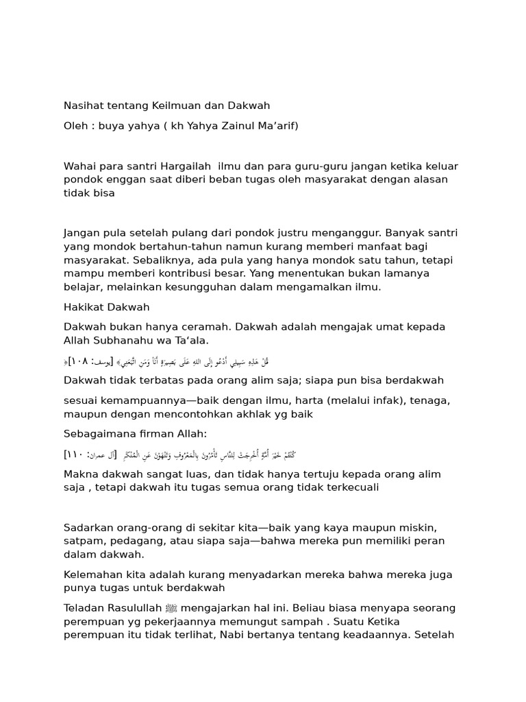 Catatan Rihlah Ilmiyah Bersama Buya Yahya | PDF