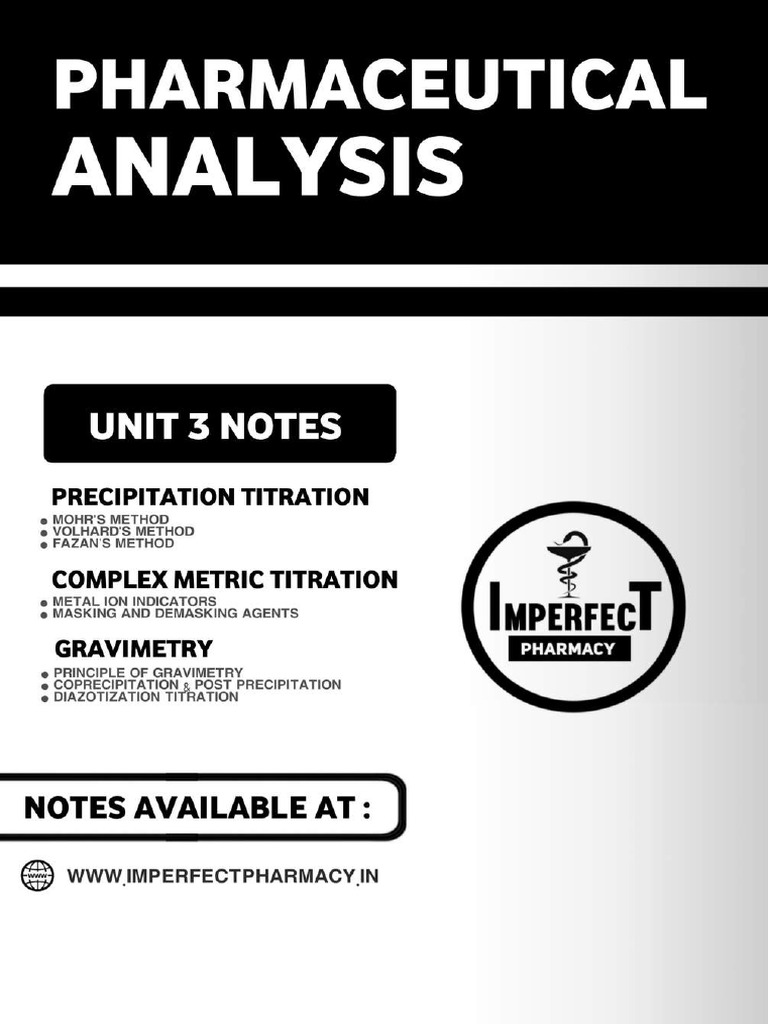 UNIT 3 Pharmaceutical Analysis Imperfect Pharmacy - PDF Compressed | PDF